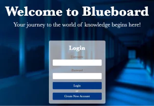 Blueboard Login Screen