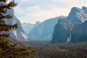 a waterfall at Yosemite National Park
