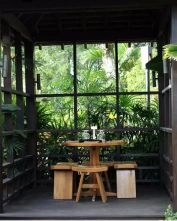 table set at a sushi restaurant in Jamaica